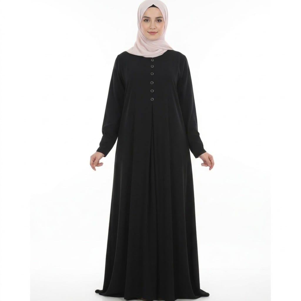 Elegant Buttoned Abaya Dress