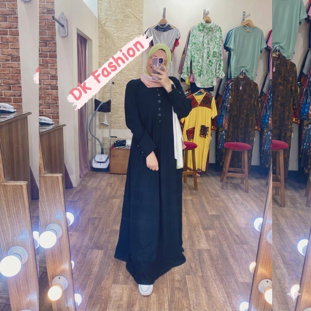 Elegant Buttoned Abaya Dress