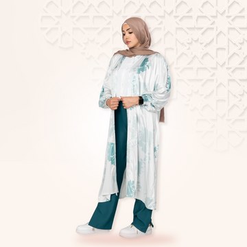 Dk Satin Flowery Cardigan